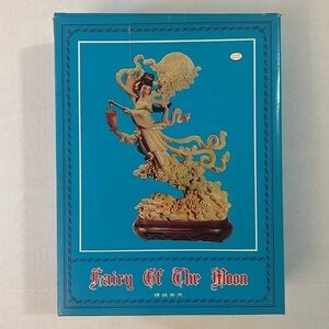 Vintage VITA Fairy of the Moon Statue Figurine Faux Jade Mystic Oriental Lady